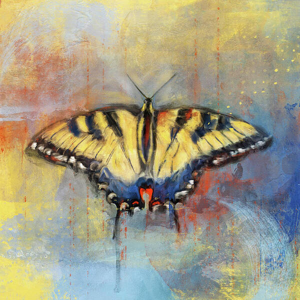 Butterfly Poster featuring the painting Color My World #1 by Jai Johnson