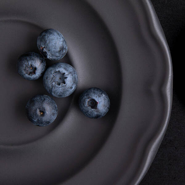 Blueberry Poster featuring the photograph Blueberries on Black by Tom Mc Nemar