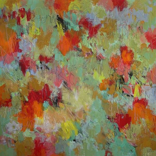 Acrylic Abstract Expressionist Painting Poster featuring the painting Euphoria by Chris Burton