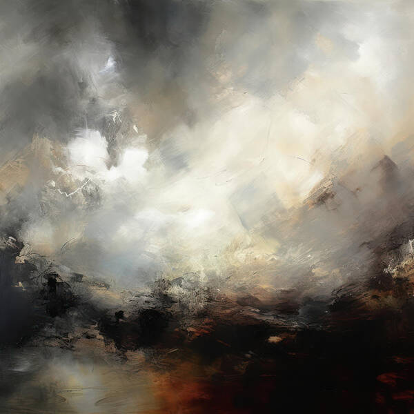 Dreamscapes Poster featuring the painting Turbulence 4 Atmospheric Abstract Painting by Jai Johnson