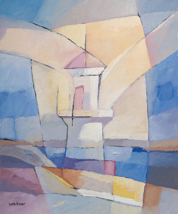 Coast Poster featuring the painting Lighthouse Abstract by Lutz Baar