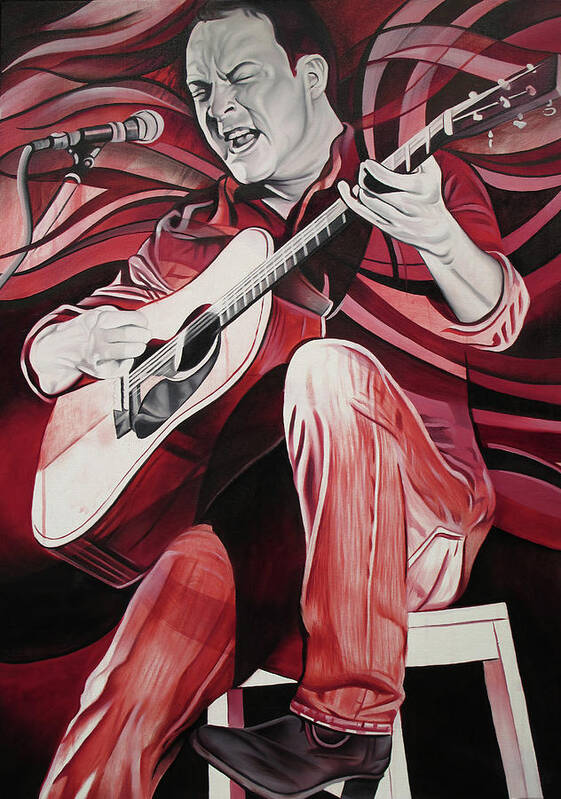 Dave Matthews Poster featuring the painting Dave Matthews-On bended Knees by Joshua Morton