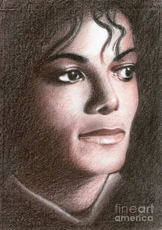 Greeting Cards Poster featuring the drawing Michael Jackson #Fourteen by Eliza Lo