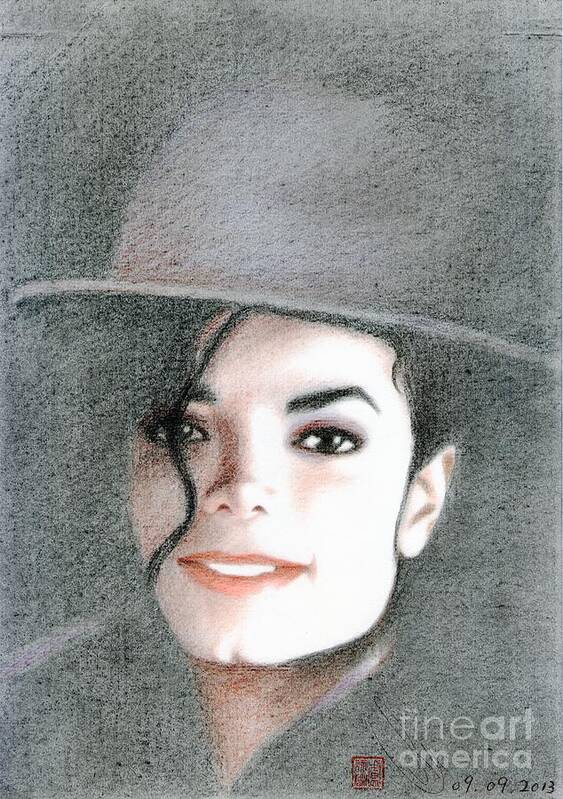 Greeting Cards Poster featuring the drawing Michael Jackson #Sixteen by Eliza Lo