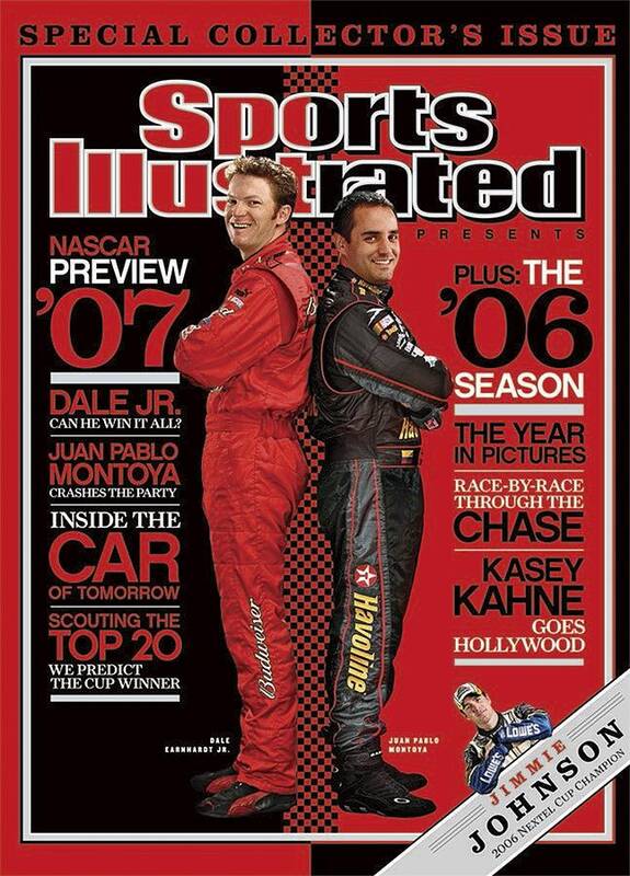 Sports Illustrated Poster featuring the photograph Dale Earnhardt Jr And Juan Pablo Montoya, Nascar Drivers Sports Illustrated Cover by Sports Illustrated