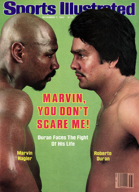 1980-1989 Poster featuring the photograph Marvelous Marvin Hagler And Roberto Duran, 1983 Wbcwbaibf Sports Illustrated Cover by Sports Illustrated