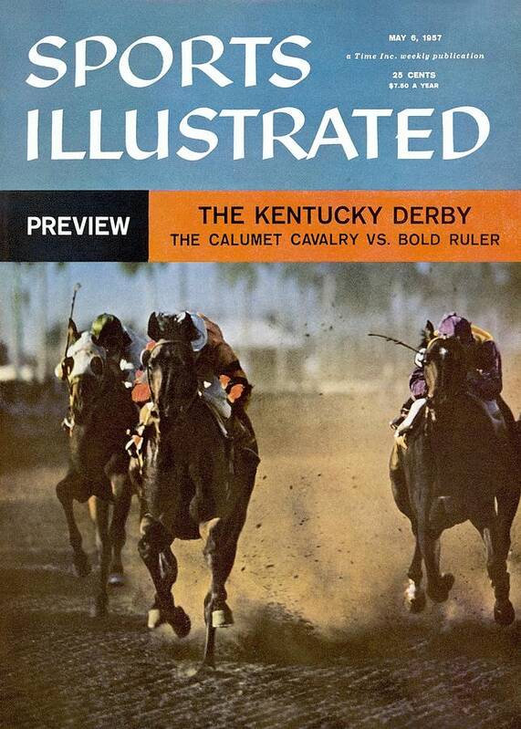 Horse Poster featuring the photograph The Calumet Calvary, 1956 Florida Derby Sports Illustrated Cover by Sports Illustrated