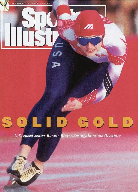 Magazine Cover Poster featuring the photograph Usa Bonnie Blair, 1992 Winter Olympics Sports Illustrated Cover by Sports Illustrated