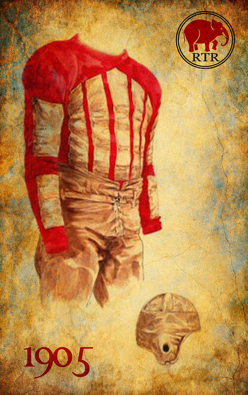 Bama Poster featuring the digital art Vintage Bama Uniform 1905 by Greg Sharpe