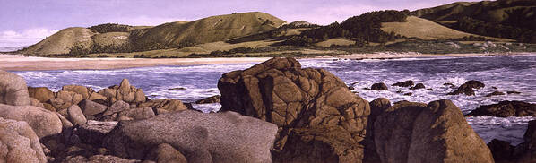 Watercolor Poster featuring the painting Across To The Highlands by Tom Wooldridge