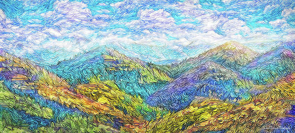 Joelbrucewallach Poster featuring the digital art Mountain Waves - Boulder Colorado Vista by Joel Bruce Wallach