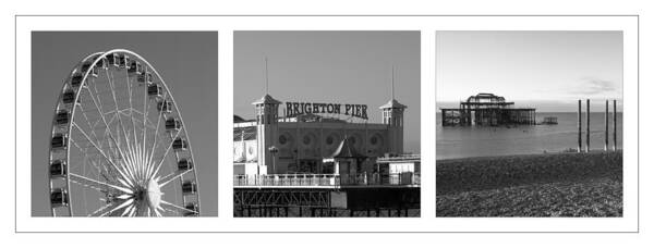 Brighton Poster featuring the photograph Brighton Old and New by Hazy Apple