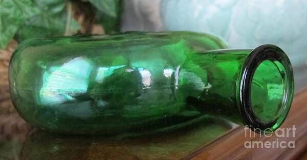 Glass Bottle Poster featuring the photograph Green With Envy by Arlene Carmel