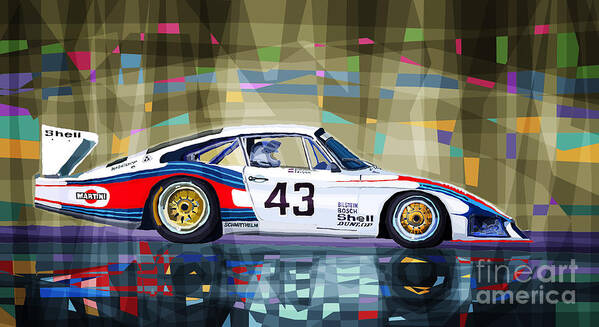 Automotive Poster featuring the digital art Porsche 935 Coupe Moby Dick by Yuriy Shevchuk