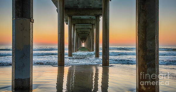 Beach Poster featuring the photograph Down Under Scripp's Pier by David Levin