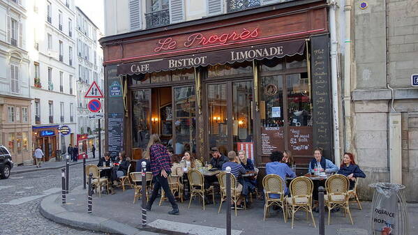 Paris Poster featuring the photograph Paris Cafe Le Progres by Matthew Bamberg