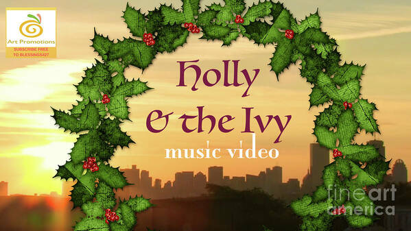 Holly And The Ivy Poster featuring the digital art Holly and the Ivy by Karen Francis