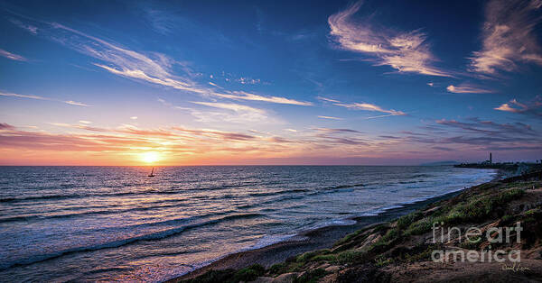 Beach Poster featuring the photograph A Glorious Sunset at North Ponto, Carlsbad State Beach by David Levin