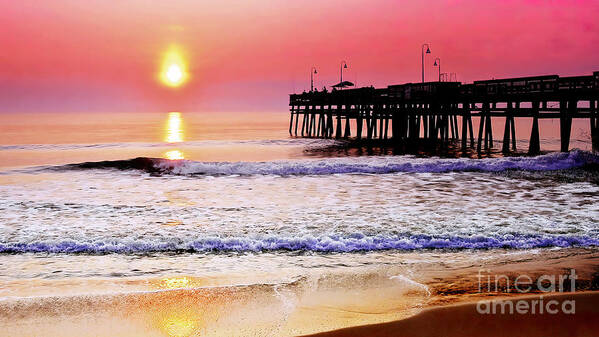 Fishing Pier Poster featuring the photograph Fishing Pier at Sunrise by Scott Cameron