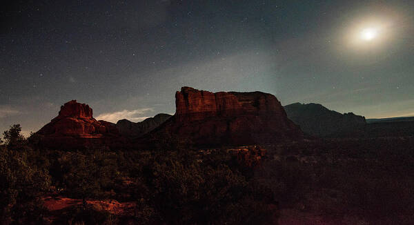 Sedona Poster featuring the photograph Sedona At Night by Steven Barrows