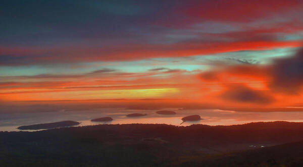 Cadillac Mountain Poster featuring the photograph Sunrise From Cadillac Mountain by Stephen Vecchiotti
