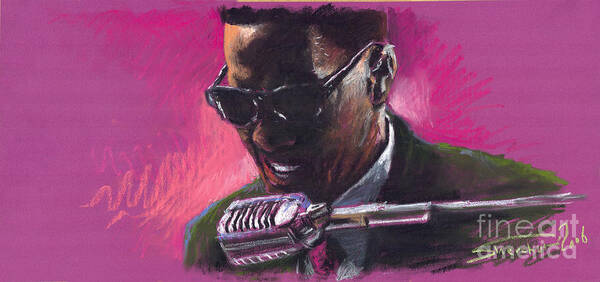 Jazz Poster featuring the painting Jazz. Ray Charles.1. by Yuriy Shevchuk