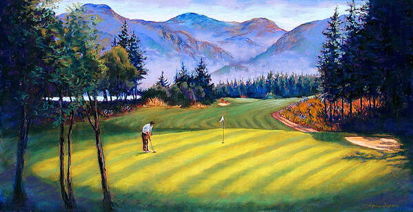 Golf Poster featuring the painting Skamania Lodge Golf by Lynee Sapere