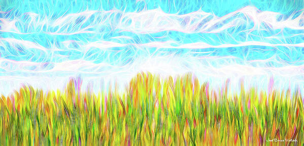 Joelbrucewallach Poster featuring the digital art Summer Clouds Streaming by Joel Bruce Wallach