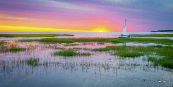 Cape Cod Poster featuring the photograph Sunset Sail by Jim Carlen