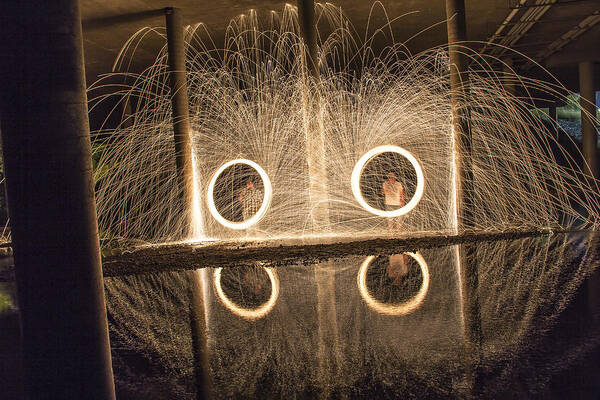 Steel Wool Poster featuring the photograph Double Ring by Lee Harland