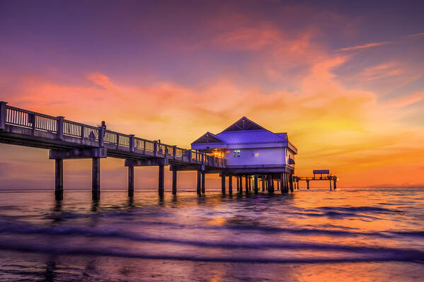 Clearwater Pier Poster featuring the photograph End of the Day by Marvin Spates