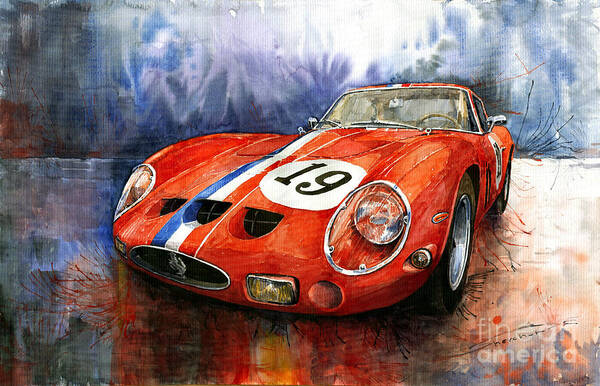 Shevchukart Poster featuring the painting Ferrari 250 GTO 1963 by Yuriy Shevchuk