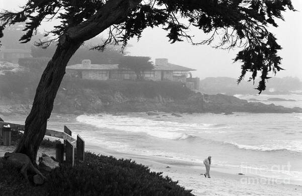 Carmel Poster featuring the photograph Foggy Day on Carmel Beach by James B Toy