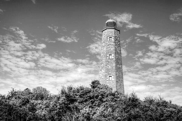 Lighthouse Poster featuring the photograph Old Cape Henry in Black and White by JC Findley