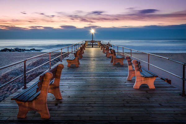 Sunrise Poster featuring the photograph Sunrise At The Pier by Steve Stanger