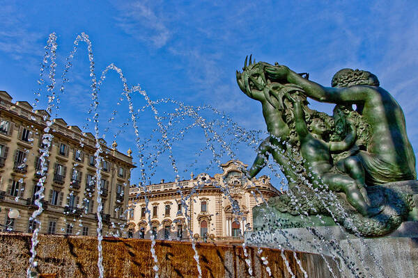 Fontana Poster featuring the photograph Fontana di Piazza Solferino by Sonny Marcyan