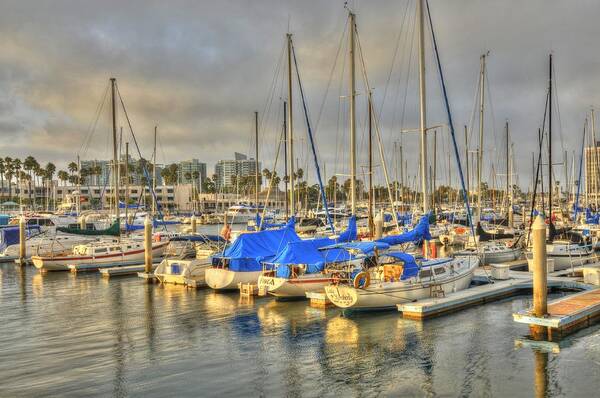 Marina Del Rey Poster featuring the photograph Yachts On A Lazy Afternoon by Richard Omura