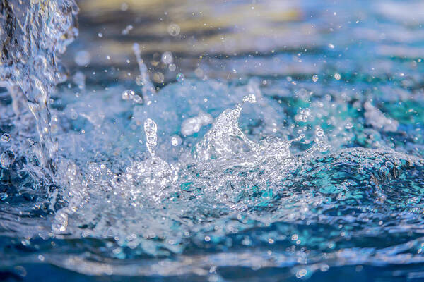 Water Closeup Poster featuring the photograph Splashing Water Color Abstract by Terry Walsh