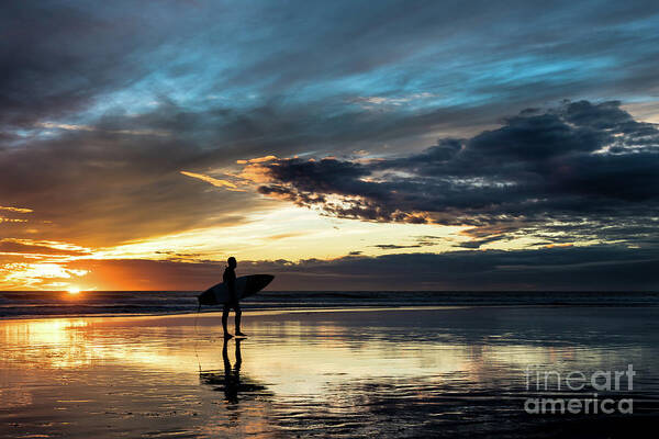 Beach Poster featuring the photograph The Last Surfer #2 by David Levin