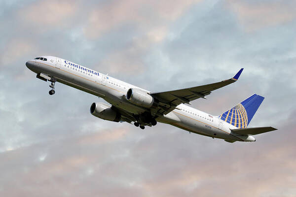United Airlines Poster featuring the photograph United Airlines Boeing 757-224 #10 by Smart Aviation