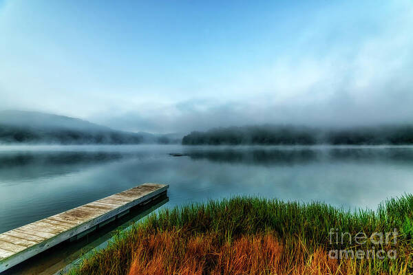 Big Ditch Lake Poster featuring the photograph Autumn Mist on Lake #6 by Thomas R Fletcher
