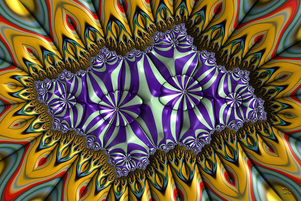 Abstract Poster featuring the digital art Astonishment - A Fractal Artifact by Manny Lorenzo