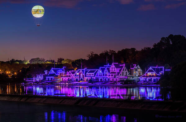 Color Lights Poster featuring the photograph Boathouse Row by Marvin Spates