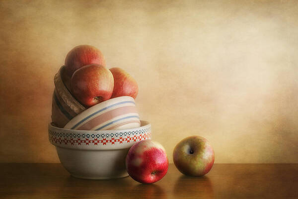 Apple Poster featuring the photograph Bowls and Apples Still Life by Tom Mc Nemar