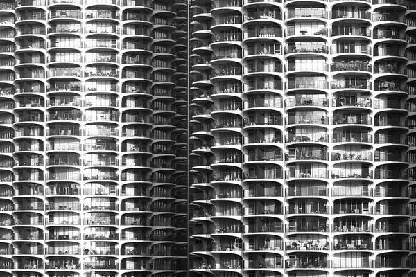 Buildings Poster featuring the photograph Chicago Residential Towers by Polly Castor