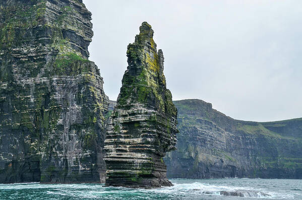 Landscape Poster featuring the photograph Cliffs Of Moher Sea Stack by Joe Ormonde