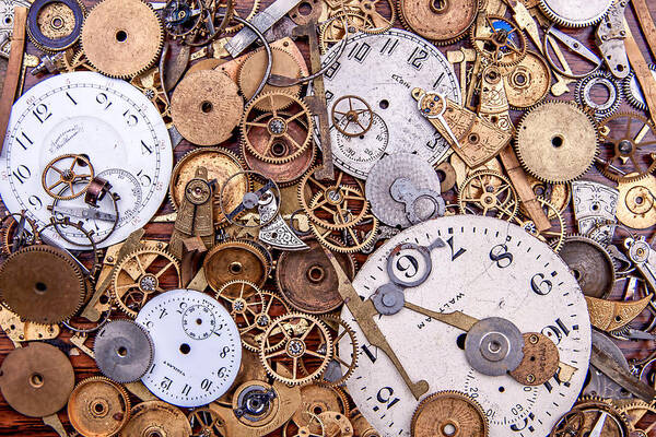 Clock Poster featuring the photograph Clockworks Still Life by Tom Mc Nemar