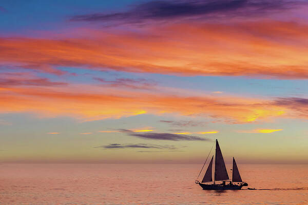 Beach Poster featuring the photograph I Will Sail Away, and Take your Heart With Me by Peter Tellone