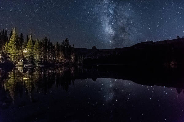 Mammoth Lakes Poster featuring the photograph Night at Lake Mamie by Shuwen Wu