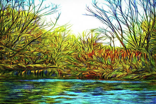 Joelbrucewallach Poster featuring the digital art Serenity On The River by Joel Bruce Wallach